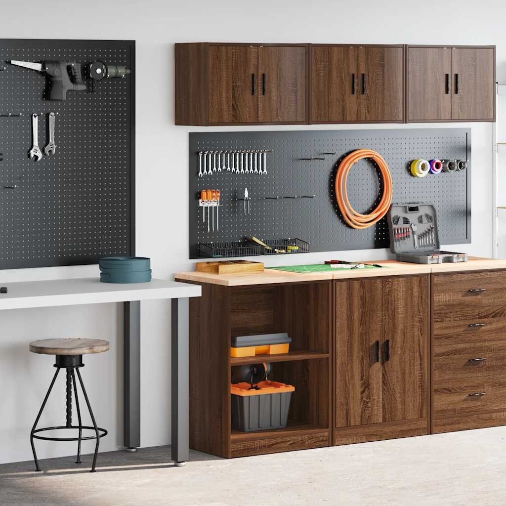 vidaXL Garagekasten 2 st spaanplaat bruin eiken afbeelding