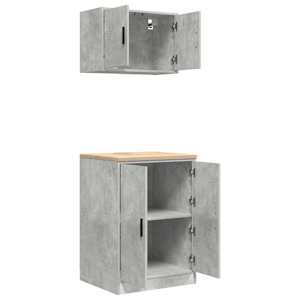 Garážové skříně 2 ks Beton Grey kompozitní dřevo - obrázek 6