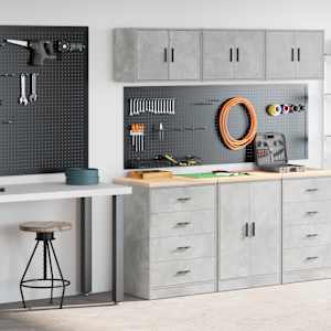 Garažne omare 2 kosa betonsko siv inženirski les