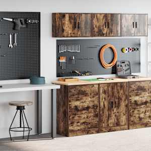 Garažne omare 2 kosa dimljeni hrast inženirski les