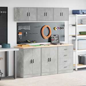 Garažne omare 6 kosa betonsko siv inženirski les