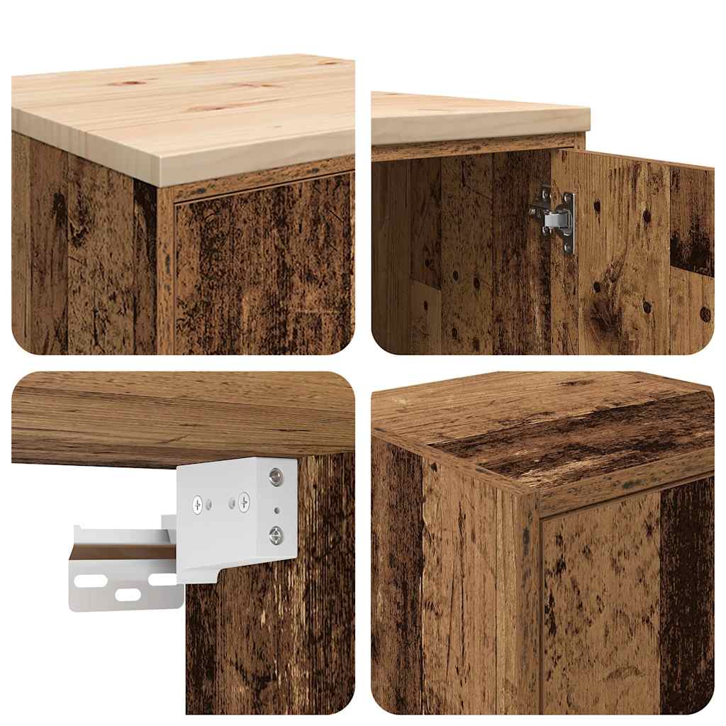 Garage cabinets, 6 pcs., old boards, engineered wood