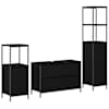 vidaXL Vannitoa m&ouml;&ouml;bleset 3 tk Must tamm 90 x 34,5 x 60 cm Tehispuit