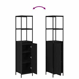 Sada koupelnového nábytku 3 pcs Černý dub kompozitní dřevo - obrázek 10