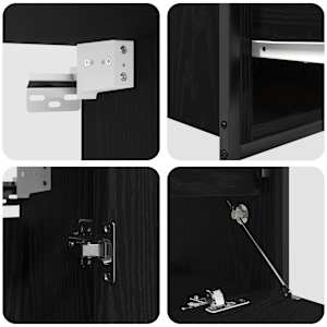 Sada koupelnového nábytku 5 pcs Černá 76.5 x 35 x 95 cm - obrázek 10