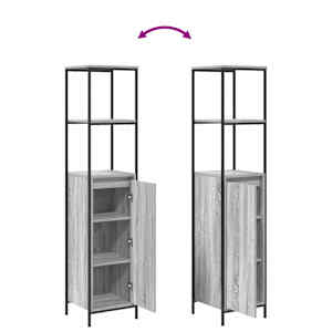 Sada koupelnového nábytku s policí 5 pcs Šedá Kompozitní dřevo - obrázek 12