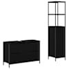 vidaXL Vannitoa m&ouml;&ouml;bleset 2 tk Must tamm 36 x 35 x 165 cm Tehispuit