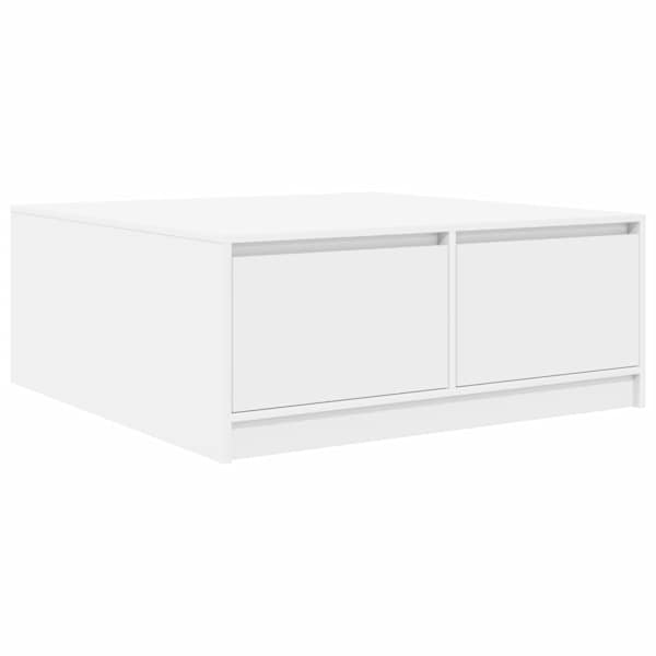 vidaXL sahtlitega kohvilaud, valge, 100 x 100 x 40 cm