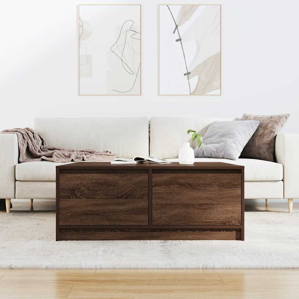 vidaXL Masuta de cafea cu sertare Stejar maro 100x100x40 cm