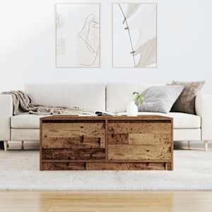 vidaXL Stolik kawowy z szufladami Stare drewno 100x100x40 cm