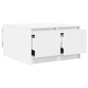 Konferenční stolek se zásuvkami bílý 70,5x70x40 cm - obrázek 5