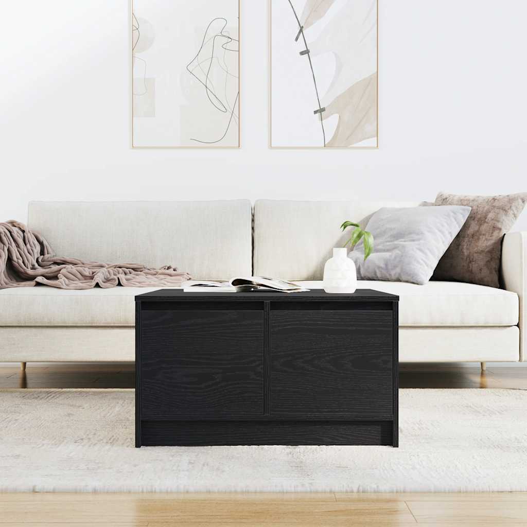vidaXL sohvapöytä laatikoilla musta tammi 70,5x70x40 cm