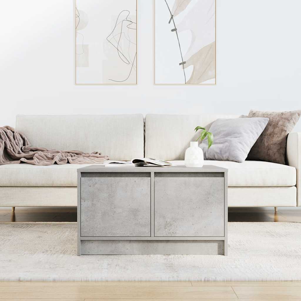 vidaXL konferenčný stolík so zásuvkami betónovosivý 70,5x70x40 cm