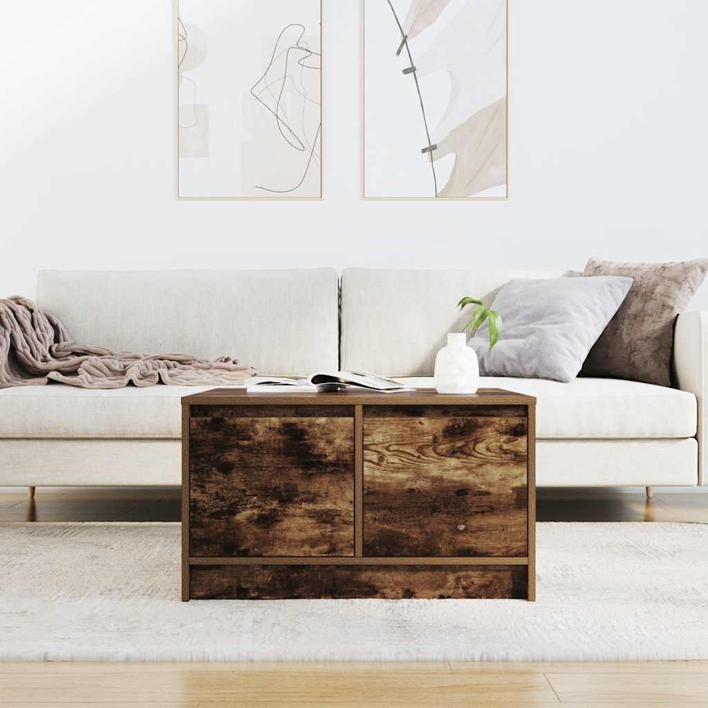 vidaXL Masuta de cafea cu sertare Stejar afumat 70,5x70x40 cm