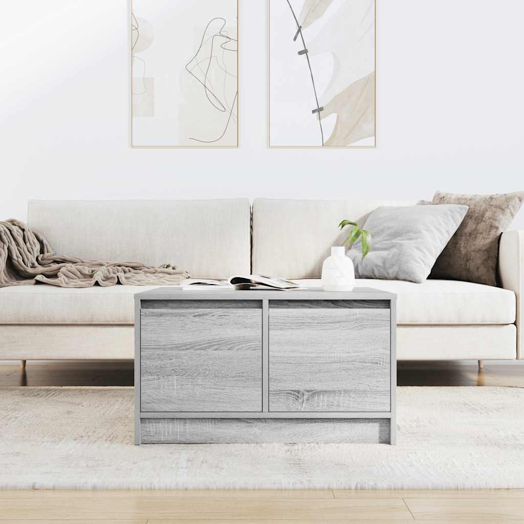 vidaXL sohvapöytä laatikoilla harmaa Sonoma 70,5x70x40 cm