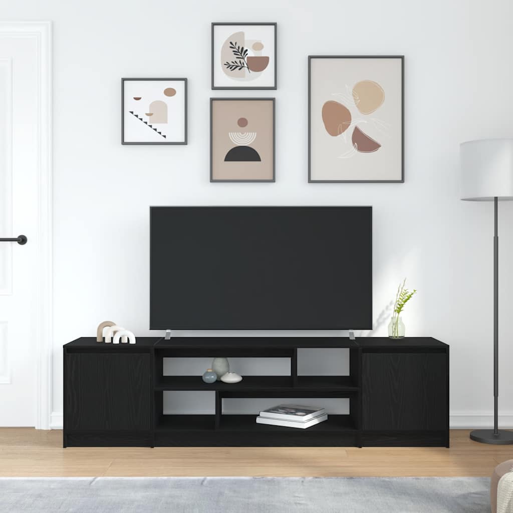 vidaXL Tv-meubel 188,5x41x50 cm spaanplaat zwart eikenkleurig