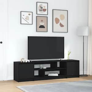 TV skříňka Černý dub 188,5x41x50 cm kompozitní dřevo - obrázek 1