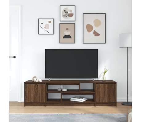 vidaXL TV Cabinet Brown Oak 188.5x41x50 cm Engineered Wood
