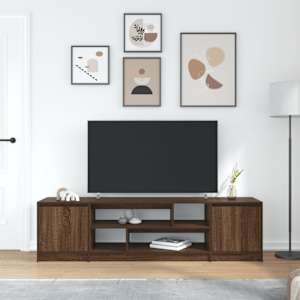 vidaXL TV Cabinet Brown Oak 188.5x41x50 cm Engineered Wood