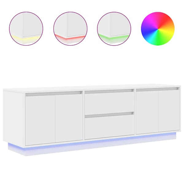 vidaXL LED-tuledega telerikapp, valge, 160,5x41x50 cm