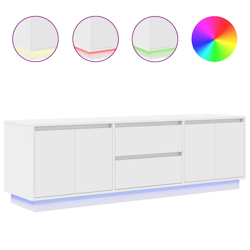 vidaXL TV skříňka s LED osvětlením bílá 160,5x41x50 cm