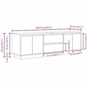 TV skříňka s LED osvětlením černý dub 160,5x41x50 cm - obrázek 15