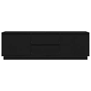 TV skříňka s LED osvětlením černý dub 160,5x41x50 cm - obrázek 7