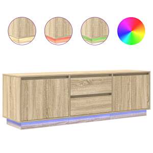 TV skříňka s LED osvětlením Dub Sonoma 160,5x41x50 cm - obrázek 2