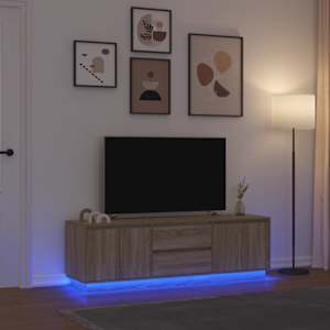 TV omarica z LED lučkami sonoma hrast 160,5x41x50 cm