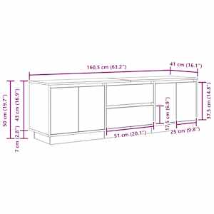 TV skříňka s LED osvětlením betonově šedá 160,5x41x50 cm - obrázek 15