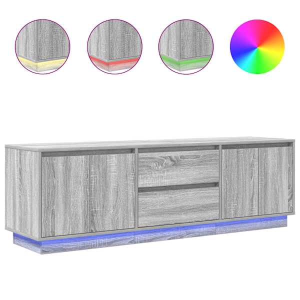 vidaXL LED-tuledega telerikapp, hall Sonoma tamm, 160,5x41x50 cm