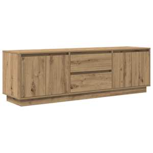 TV skříňka s LED osvětlením dub artisan 160,5x41x50 cm - obrázek 3