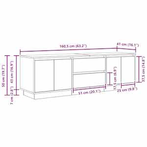 TV skříňka s LED osvětlením dub artisan 160,5x41x50 cm - obrázek 15