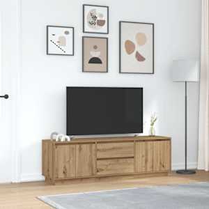 TV skříňka s LED osvětlením dub artisan 160,5x41x50 cm - obrázek 4