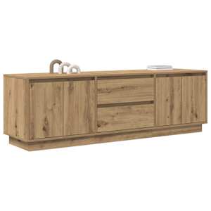 TV skříňka s LED osvětlením dub artisan 160,5x41x50 cm - obrázek 5