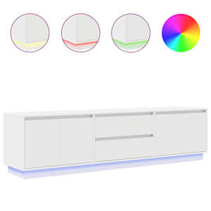 TV skříňka s LED osvětlením bílá 193,5x41x50 cm - obrázek 2