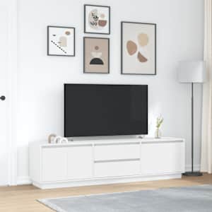 TV skříňka s LED osvětlením bílá 193,5x41x50 cm - obrázek 4