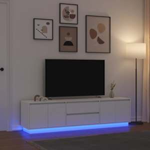 TV skříňka s LED osvětlením bílá 193,5x41x50 cm - obrázek 1