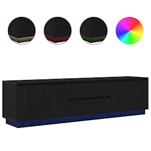 TV skříňka s LED osvětlením černý dub 193,5x41x50 cm - obrázek 2