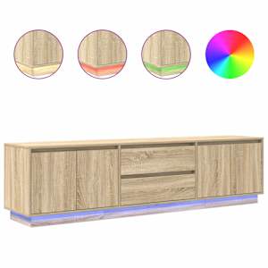 TV skříňka s LED osvětlením Dub Sonoma 193,5x41x50 cm - obrázek 2