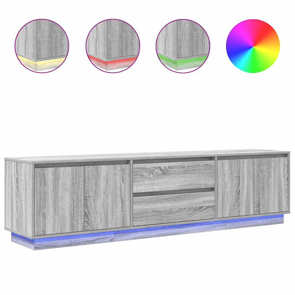 vidaXL TV skrinka s LED svetlami sivá sonoma 193,5x41x50 cm