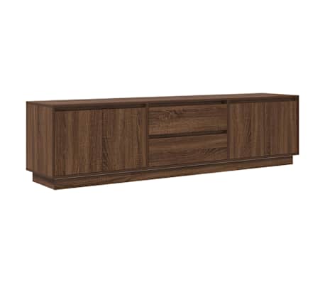 vidaXL TV Cabinet with LED Lights Brown Oak 193.5x41x50 cm