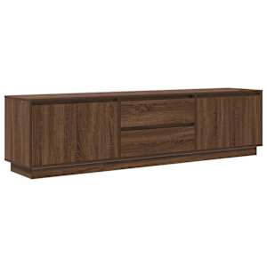 vidaXL TV Cabinet with LED Lights Brown Oak 193.5x41x50 cm
