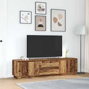 TV skříňka s LED osvětlením starého dřeva 193,5x41x50 cm - obrázek 4