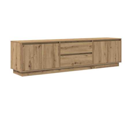 vidaXL Szafka RTV z oświetleniem LED Dąb Artisan 193,5x41x50 cm