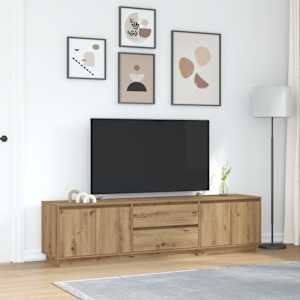 TV skříňka s LED osvětlením dub artisan 193,5x41x50 cm - obrázek 4