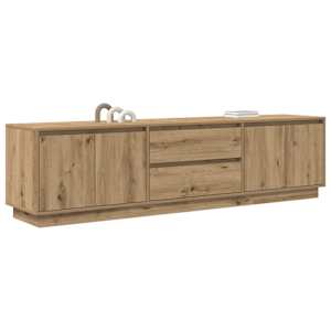 TV skříňka s LED osvětlením dub artisan 193,5x41x50 cm - obrázek 5