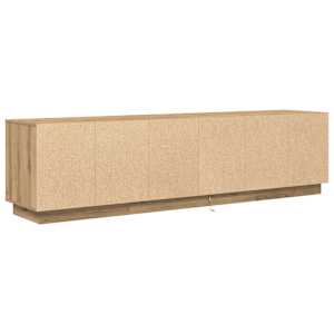 TV skříňka s LED osvětlením dub artisan 193,5x41x50 cm - obrázek 9