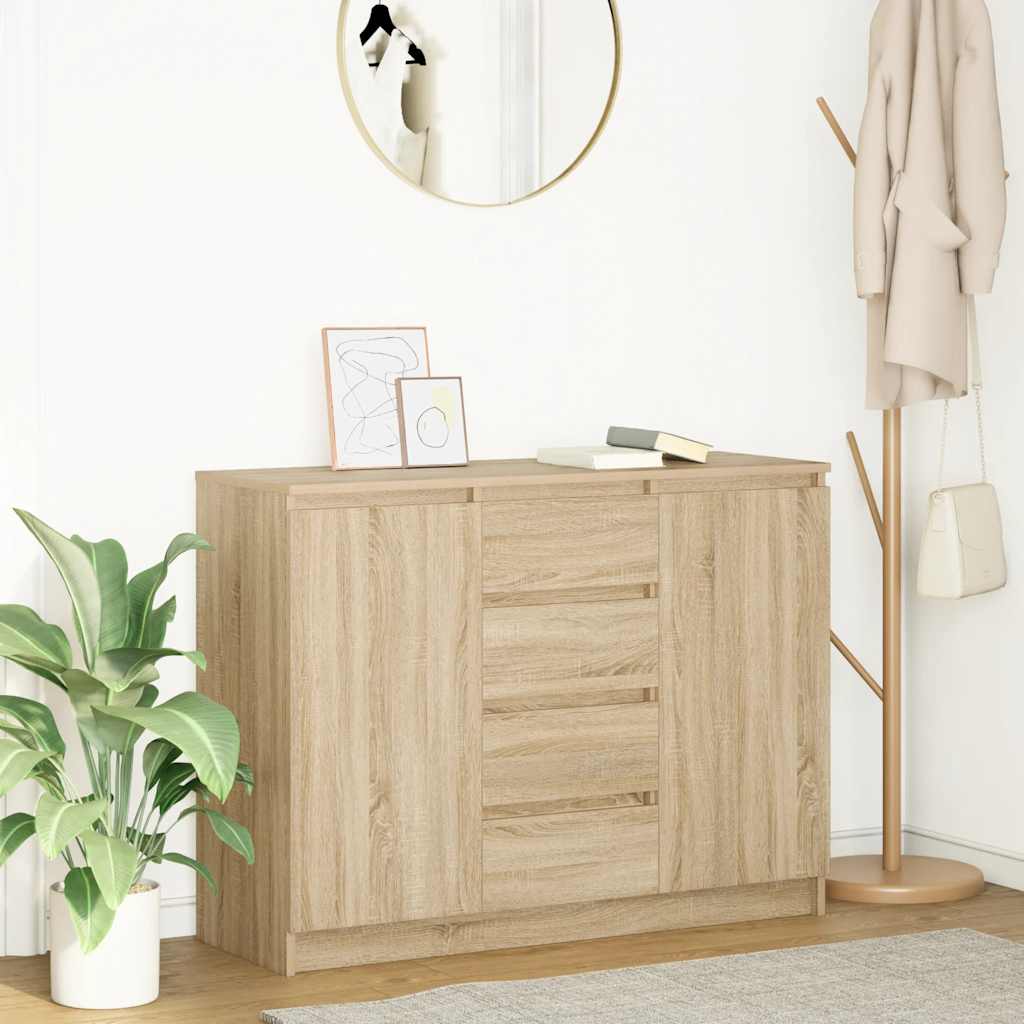 vidaXL Sideboard mit Schubladen Sonoma-Eiche 100,5x35x76 cm