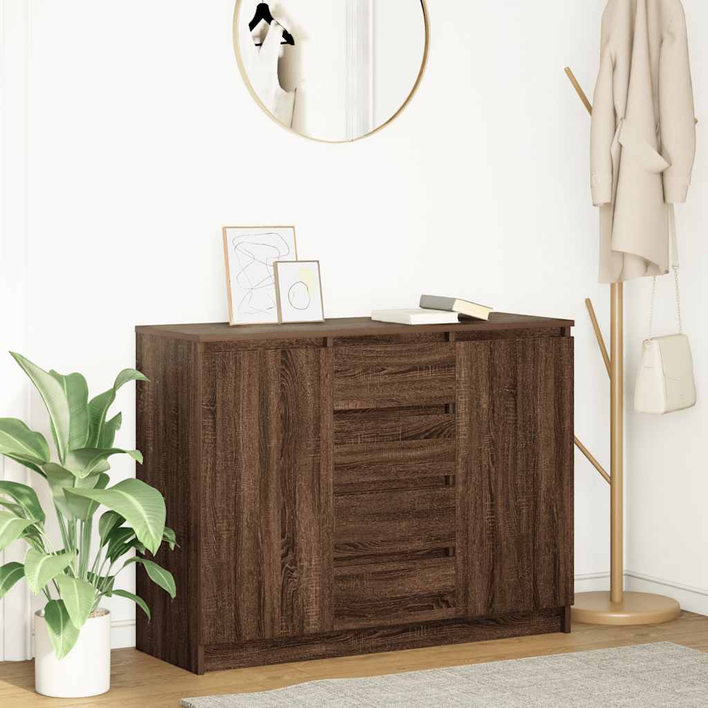 vidaXL Sideboard mit Schubladen Braun Eichen-Optik 100,5x35x76 cm